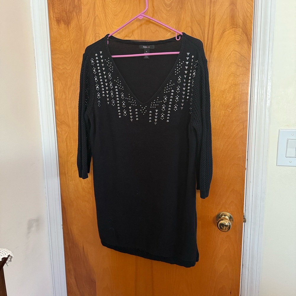 Style & Co. Black Knit Top XL